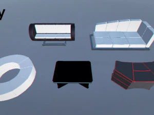 scifi furniture pack 3D Model