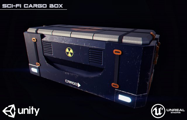 scifi cargo box Modèle 3D .c4d .max .obj .3ds .fbx .stl .blend 