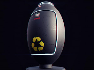 scifi trash can Modèle 3D
