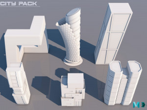 scifi city pack 3D Model