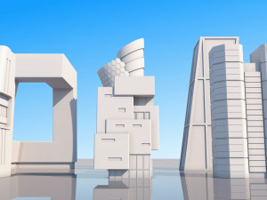 scifi city pack 3Dモデル