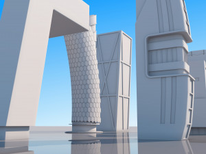 scifi city pack 3Dモデル
