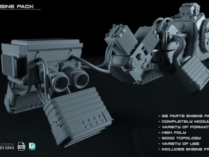 scifi engine pack 3D Model
