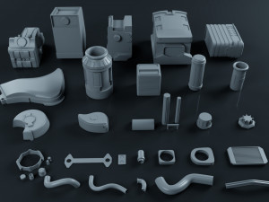 scifi engine pack 3D Модель