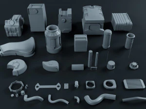 scifi engine pack 3D Model