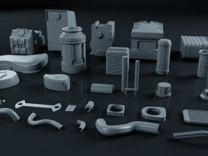 scifi engine pack 3D Модель