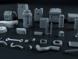 scifi engine pack 3D Model