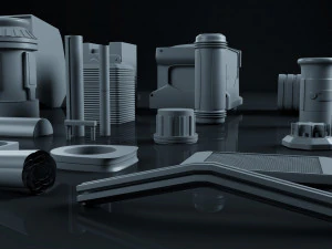 scifi engine pack 3D Model