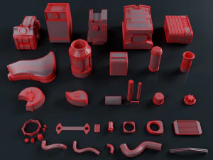 scifi engine pack 3D Model