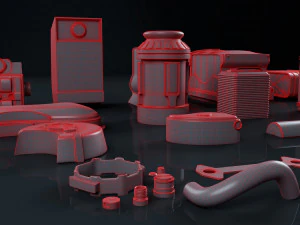 scifi engine pack 3D Model