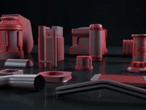 scifi engine pack 3D Model