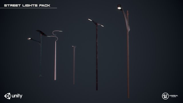 futuristic street light 3D-Modell .c4d .max .obj .3ds .fbx .stl .blend 