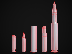 scifi bullets pack Modello 3D