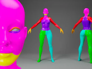 Kit de malha base de personagem Modelo 3D