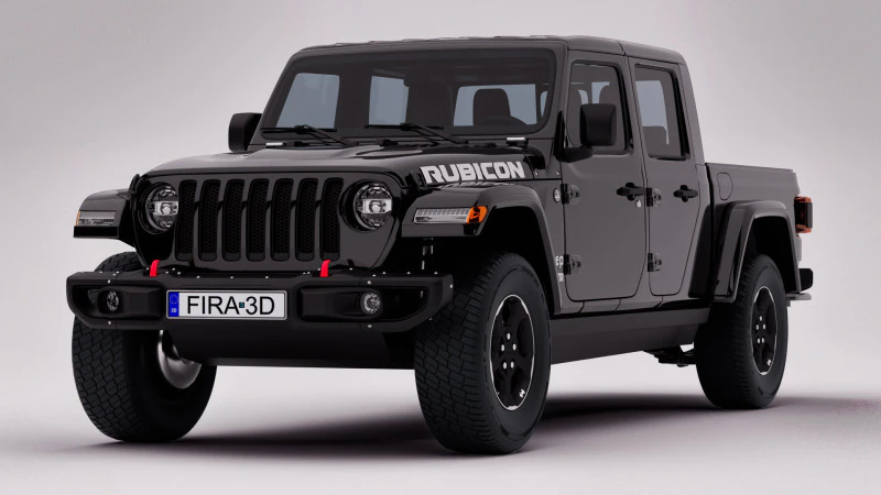 Jeep Gladiator Rubicon 3D Model .c4d .max .obj .3ds .fbx .stl .blend 