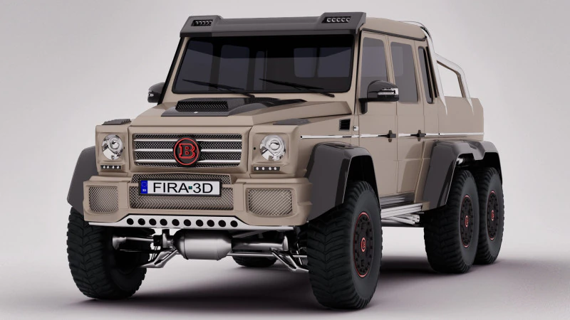 AMG G63 Brabus 6x6 2015 3D Model .c4d .max .obj .3ds .fbx .stl .blend