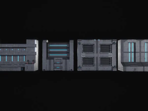 Sci-Fi Modular Wall Panels Pack 3D Model