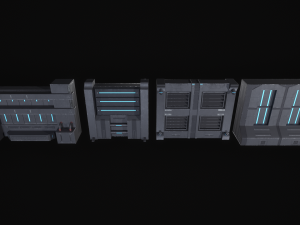 Sci-Fi Modular Wall Panels Pack 3Dモデル