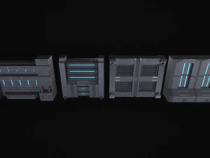 Sci-Fi Modular Wall Panels Pack 3D Model