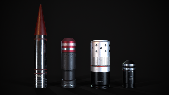 Sci-Fi Bullets Pack Vol 2 3D Model .c4d .max .obj .3ds .fbx .stl .blend 