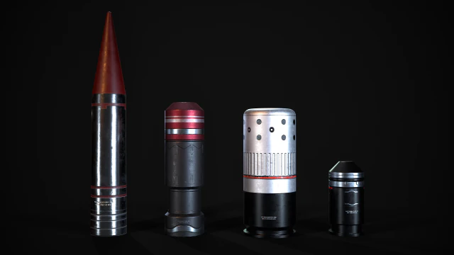 Sci-Fi Bullets Pack Vol 2 3D Model .c4d .max .obj .3ds .fbx .stl .blend 