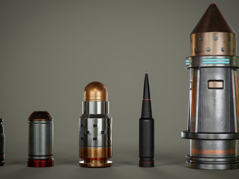 Sci-Fi Bullets Pack Vol 3 3D Модель