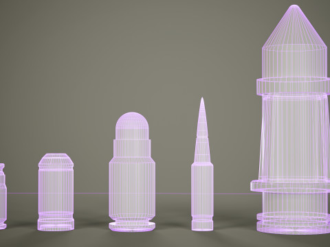 Sci-Fi Bullets Pack Vol 3 Model 3D