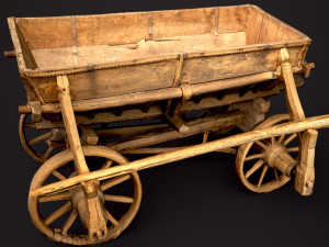 old wooden cart 3D Model