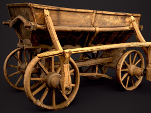 old wooden cart 3D Model