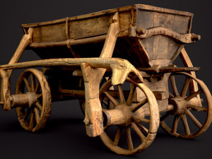 old wooden cart 3D Model