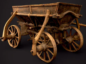 old wooden cart 3D Model
