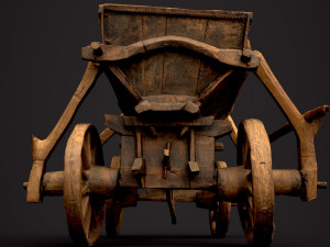 old wooden cart 3D Model