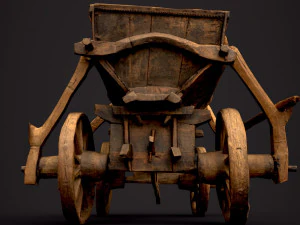 old wooden cart 3D Model