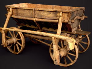 old wooden cart 3D Model