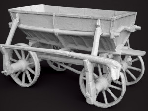 old wooden cart 3D Model