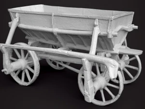 old wooden cart 3D Model