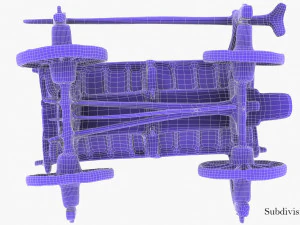 old wooden cart 3D Model