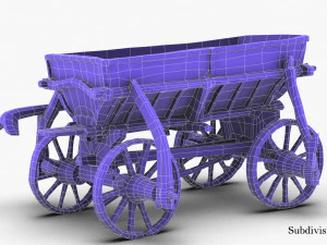 old wooden cart 3D Model