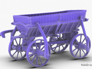 old wooden cart 3D Model