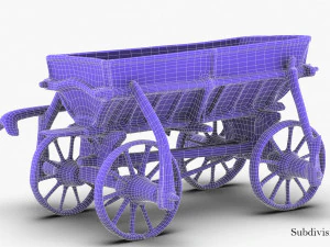old wooden cart 3D Model