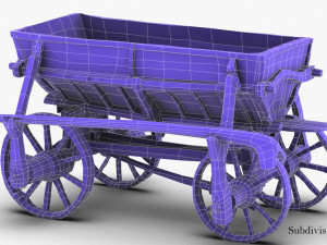 old wooden cart 3D Model