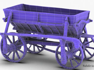 old wooden cart 3D Model