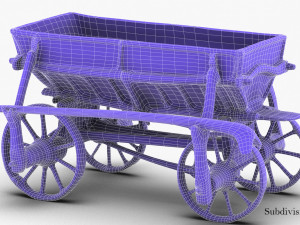 old wooden cart 3D Model
