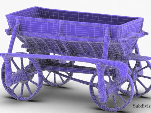 old wooden cart 3D Model