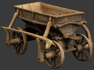 old wooden cart 3D Model