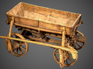 old wooden cart 3D Model