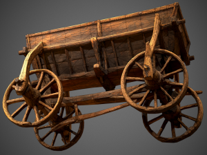 old wooden cart 3D Model