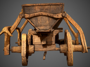 old wooden cart 3D Model