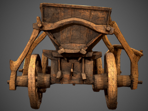old wooden cart 3D Model