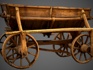 old wooden cart 3D Model